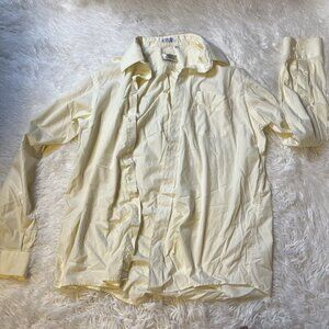 Laran Houston” Men’s Dress Shirt 16.5 X 35 Eggshell Long sleeve Cotton Blend